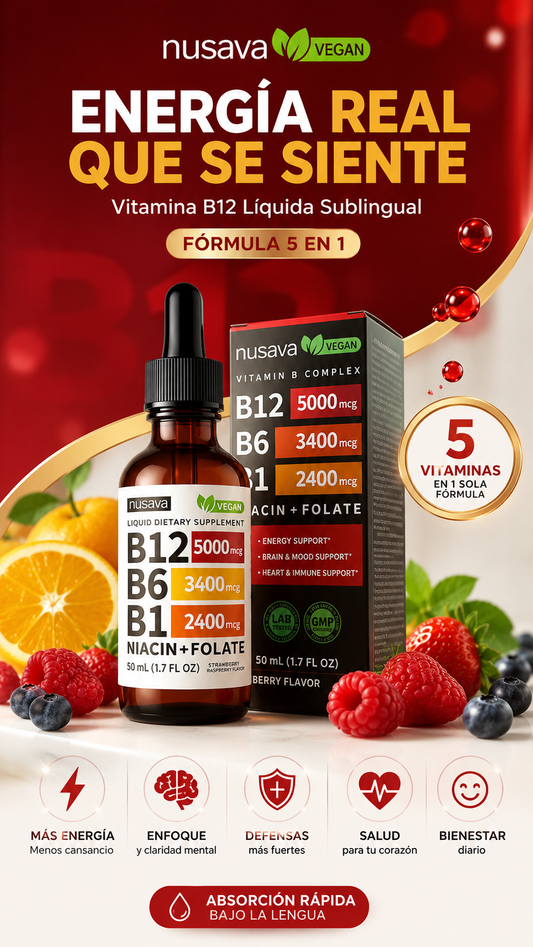 Vitamin B12 Pack Dúo - Nusava | Energía, Metabolismo y Bienestar Diario