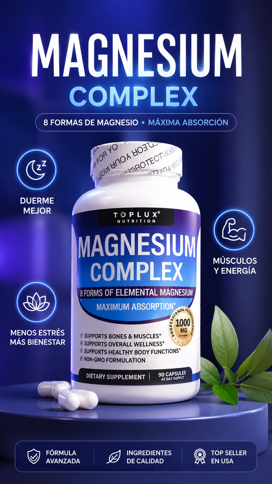 Magnesium Complex - Toplux | 8 Formas de Magnesio para tu Bienestar