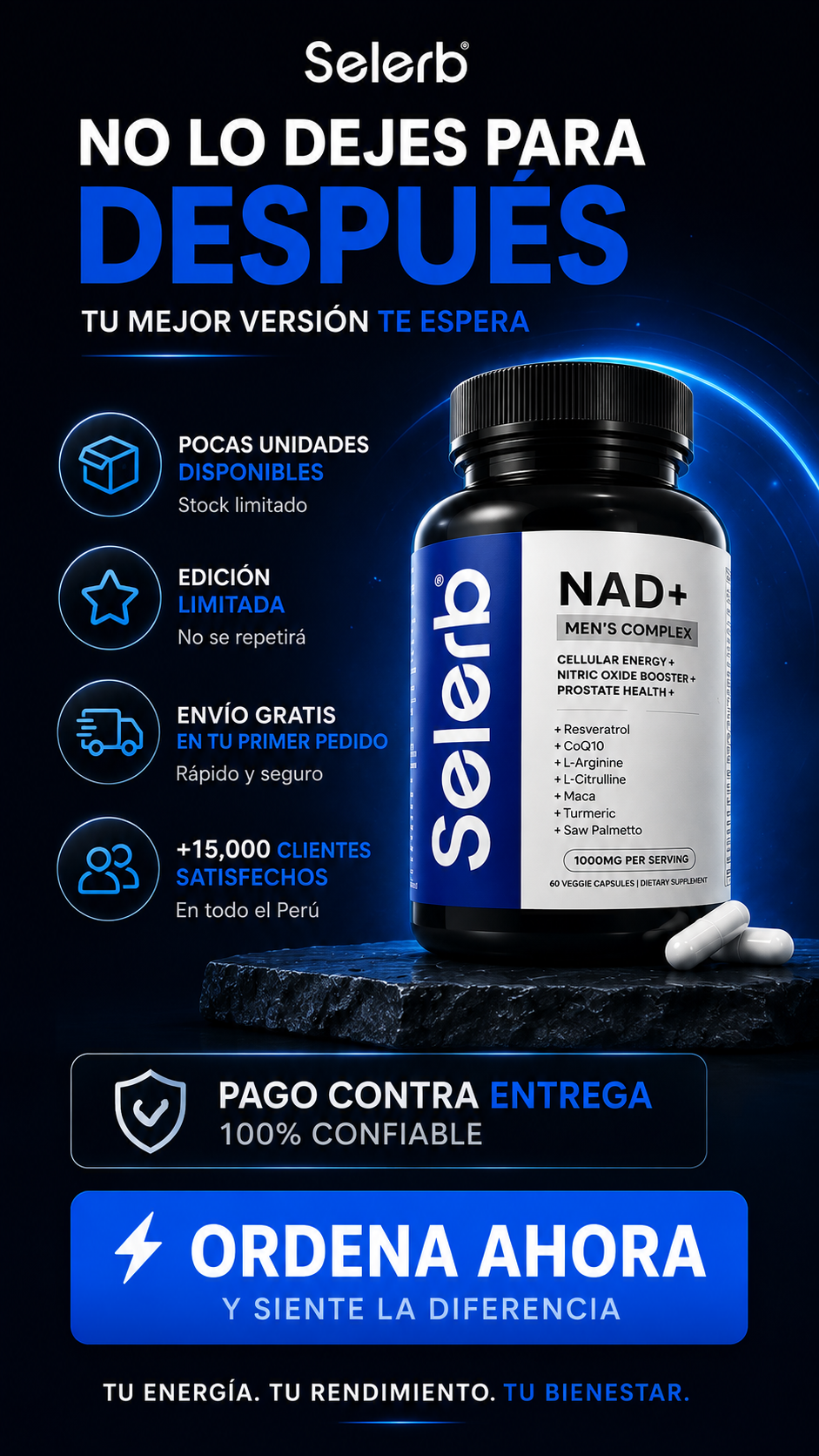 NAD+ Complejo Celular para Hombres - Selerb
